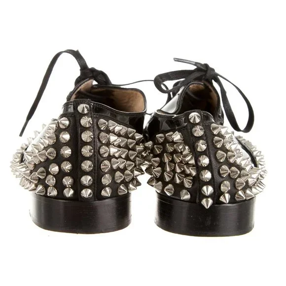 CHRISTIAN LOUBOUTIN SIZE 38.5 STUDDED FREDDY OXFORDS - Picture 4 of 6